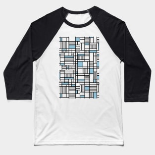 Map Lines Sky Blue Baseball T-Shirt